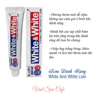 Kem đánh răng white nhật bản - kem đánh răng lion white & white 150g