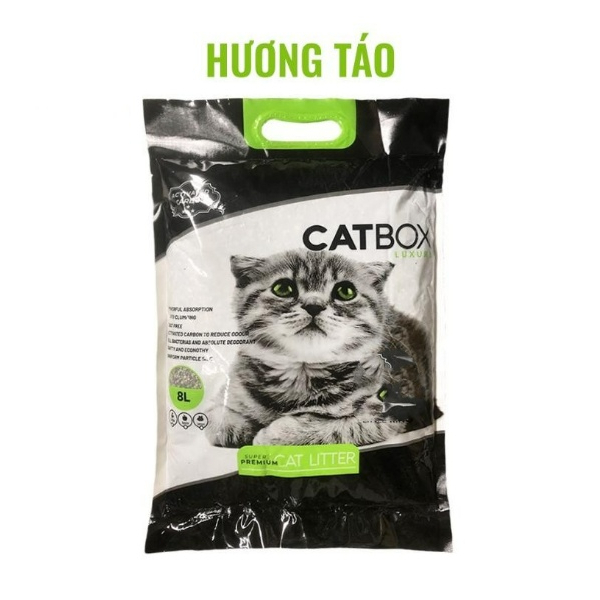 Cát vệ sinh cho mèo Cat Box túi 8L khử khuẩn, ngăn mùi, thấm hút, vón tốt - BI PET