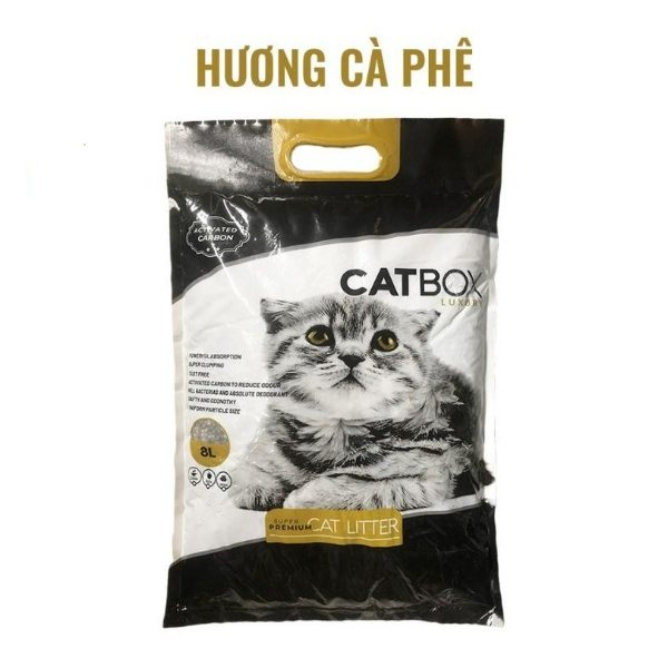 Cát vệ sinh cho mèo Cat Box túi 8L khử khuẩn, ngăn mùi, thấm hút, vón tốt - BI PET