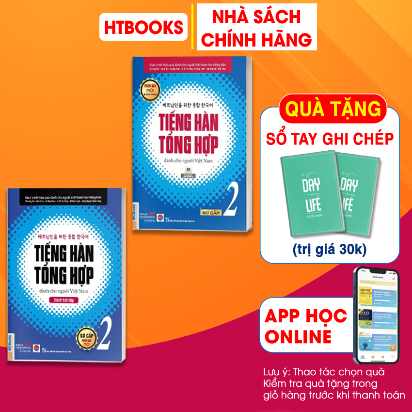 Sách Combo Tiếng Hàn Tổng Hợp Dành Cho Người Việt Nam Sơ Cấp 2 Tự Học Tiếng Hàn