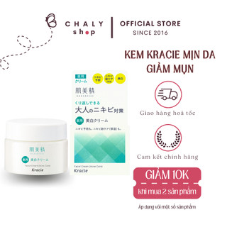 Kem dưỡng giảm mụn sáng da Kracie Hadabisei Acne Care Facial Cream 50g Nhật