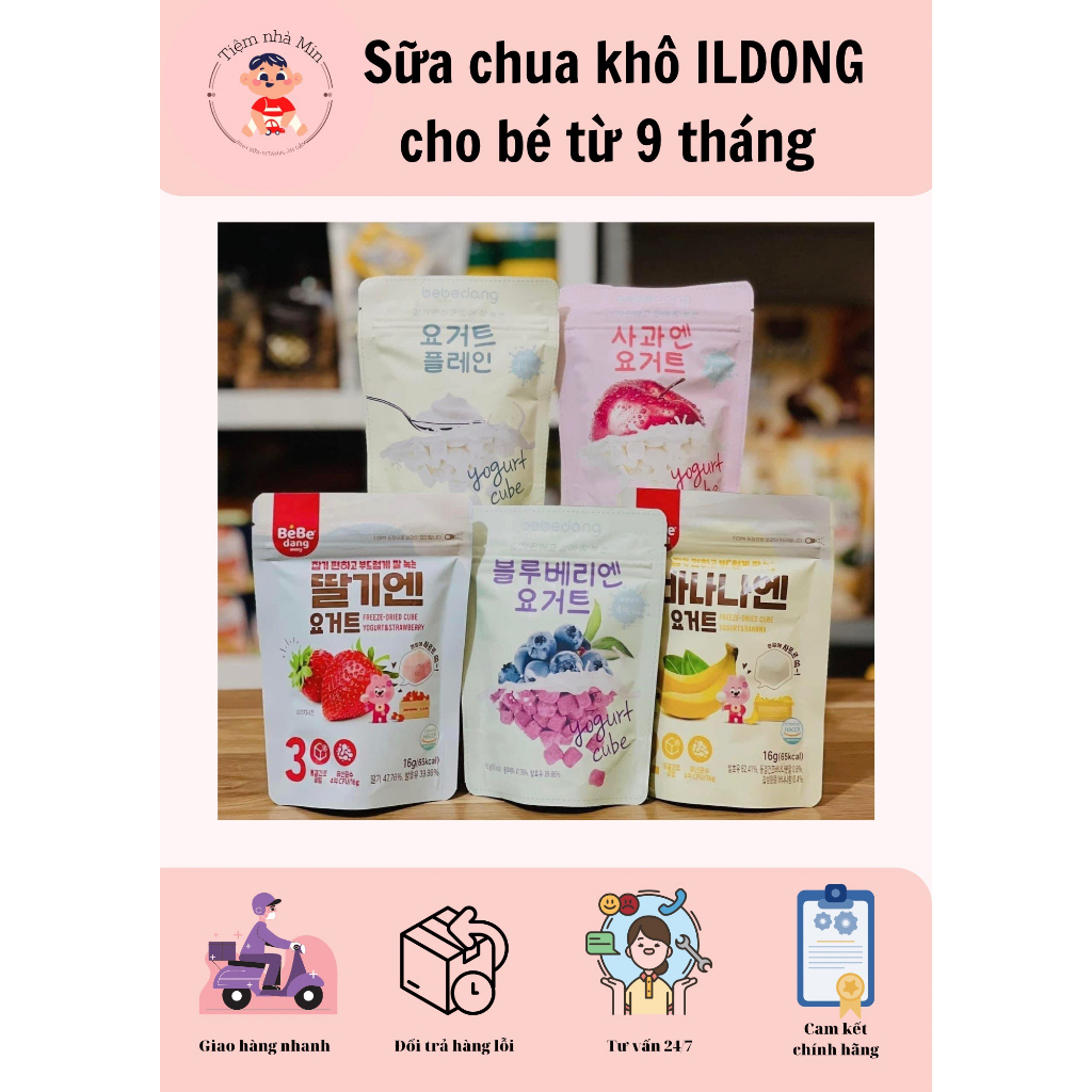 Sữa chua khô Bebedang Hàn Quốc cho bé ăn dặm từ 9 tháng tuổi 16g