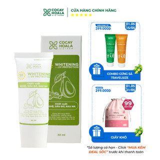Kem Bơ Nghệ Cocayhoala-kiềm dầu, chống thấm nước, nâng tông da, thay thế kem nền, chống nắng, dưỡng da 30ml