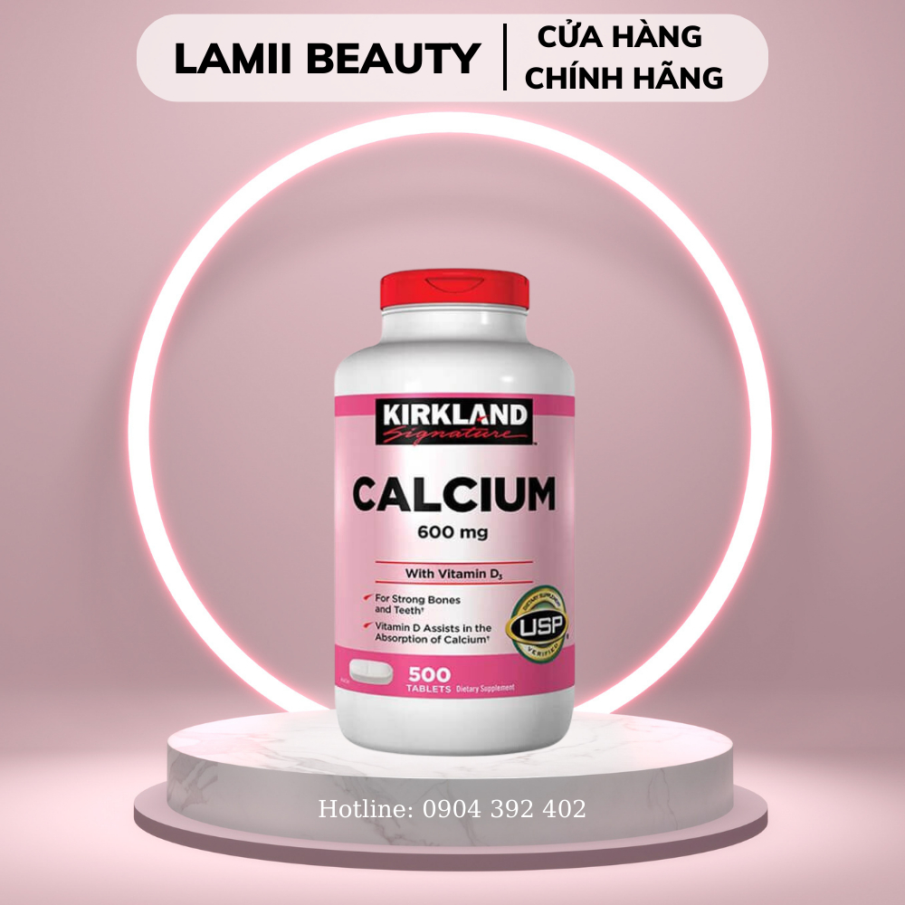 Viên Uống KIRKLAND CALCIUM 600mg With Vitamin D3 - Lamii Beauty