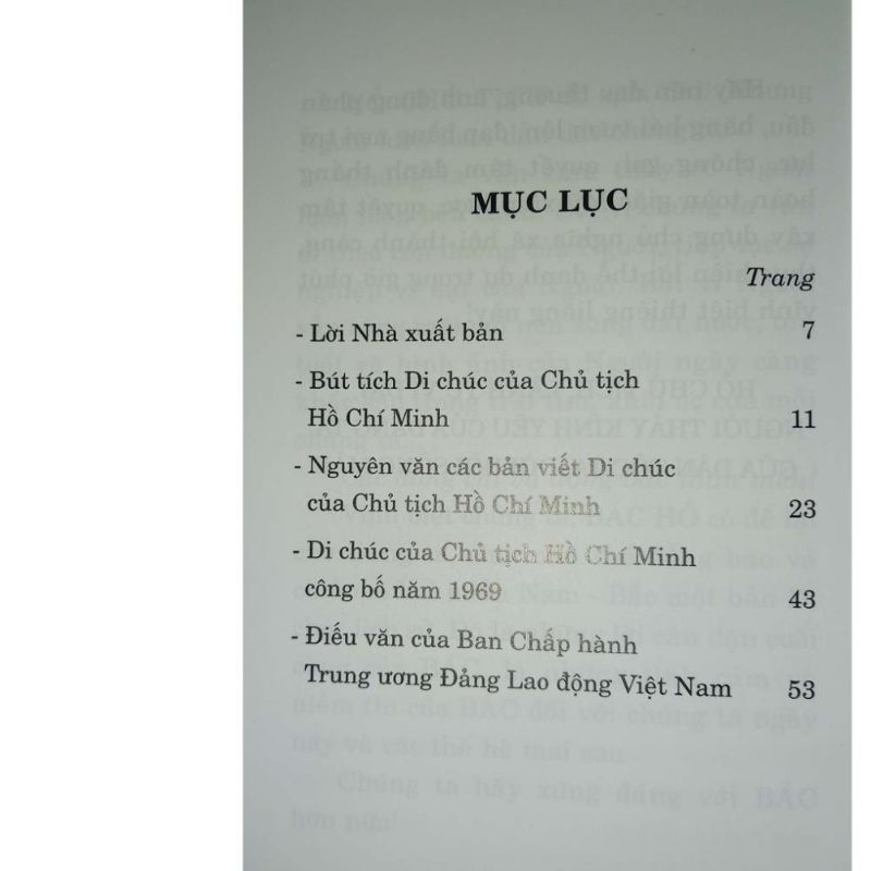 Sách - Di chúc của Chủ tịch Hồ Chí Minh