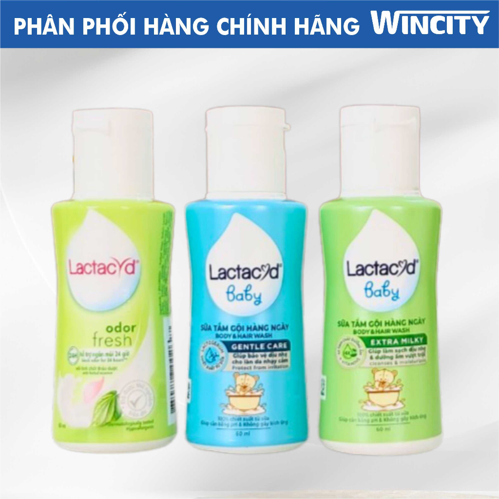 Lactacyd 60ml DDVS phụ nữ và Baby các loại