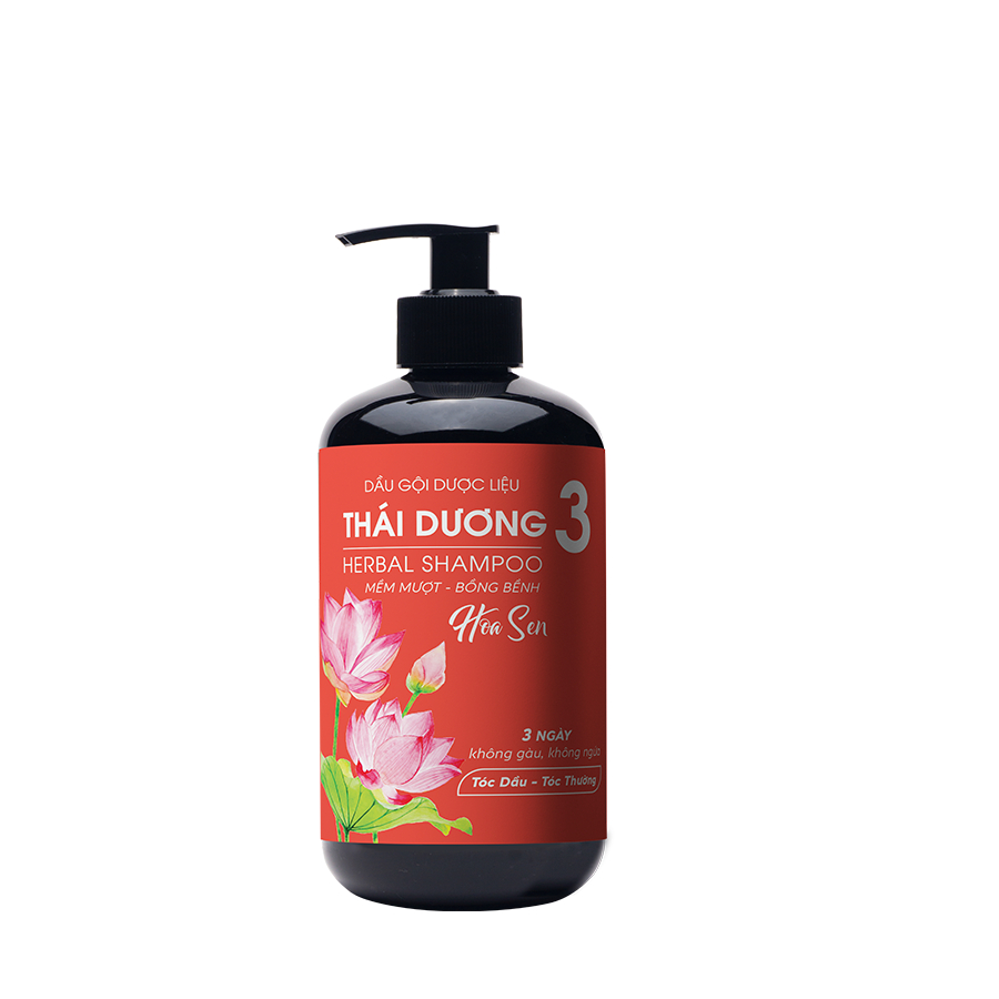 Dầu gội dược liệu Thái Dương 3 hương Hoa Sen chai 500ml - Sao Thái Dương