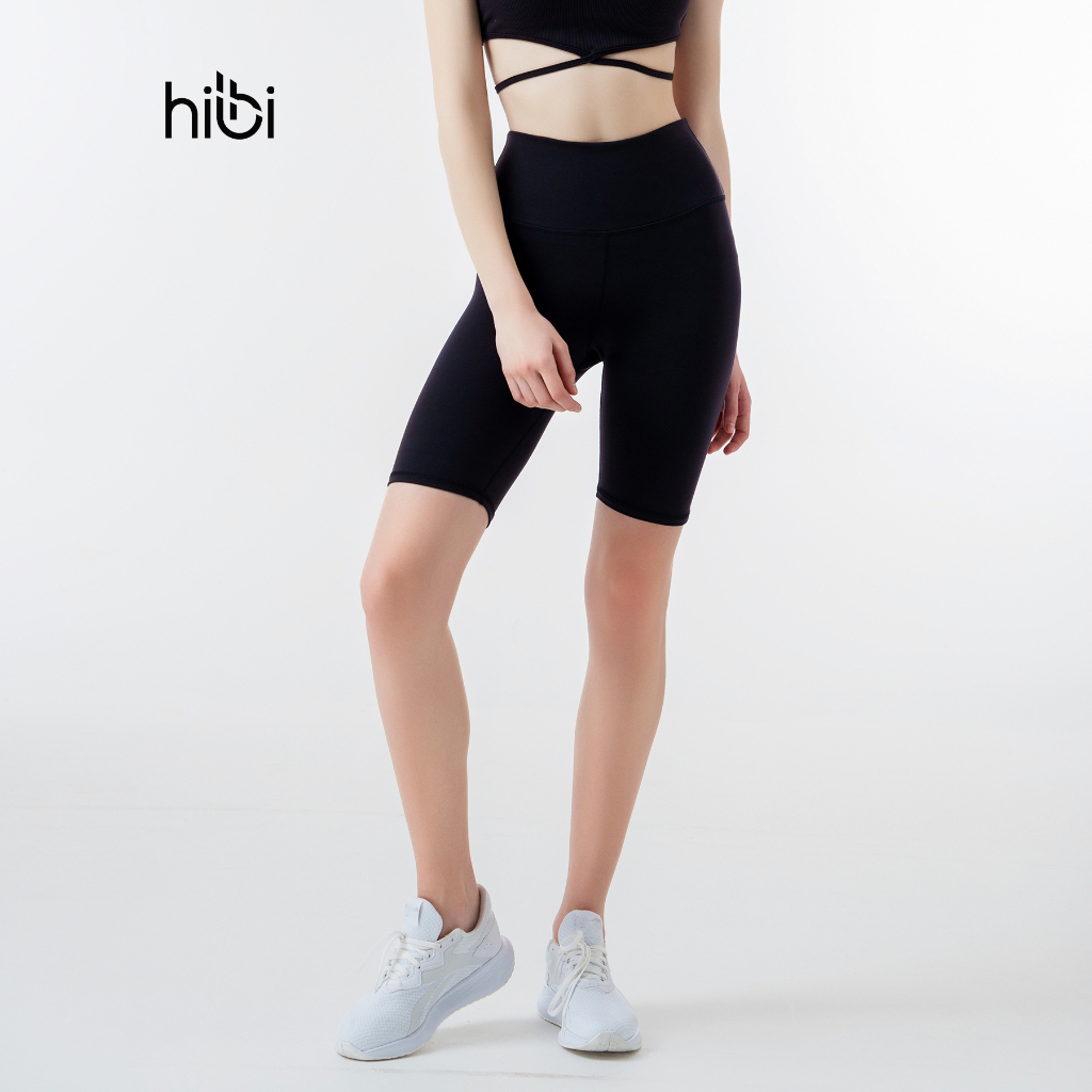 Quần Đùi Tập Yoga Gym Luxury Hibi Sports QS204, Kiểu Trơn, Lưng Cao Tôn Dáng, Chất Vải Cao Cấp Hi Fabric