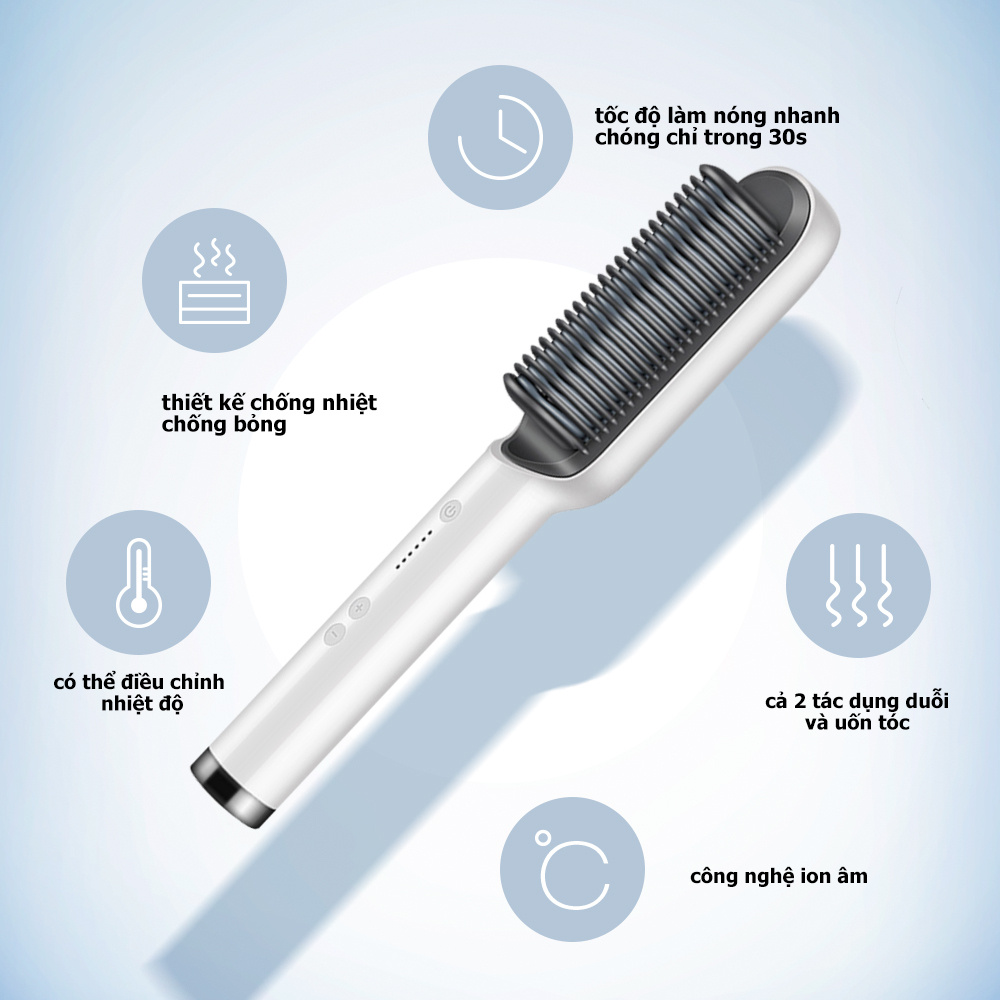 Máy duỗi tóc K.SKIN KD380 lược sắt mini di động