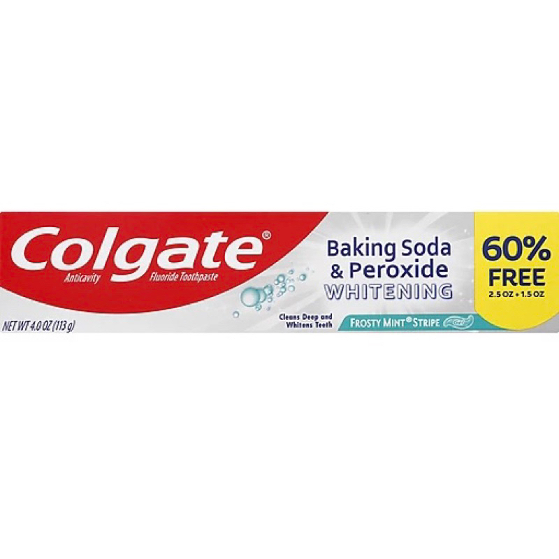Kem đánh răng trắng sáng răng Colgate Baking Soda and Peroxide Whitening Toothpaste Brisk Mint hàng nhập Mỹ 141g