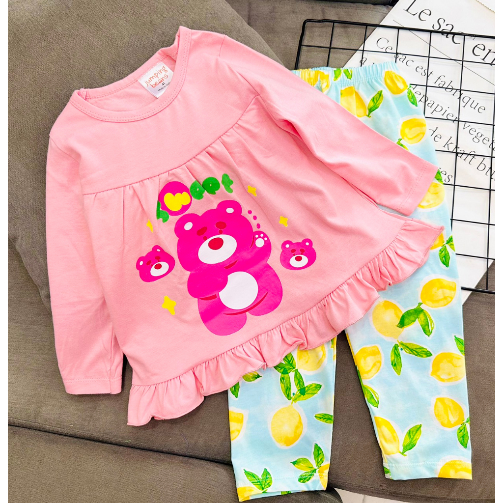 Bộ Babydoll Tay dài Quần dài chất Cotton xuất mềm đẹp  hoạt hình cho bé từ 10 - 23 ký - Quần áo trẻ em - Pikakid's