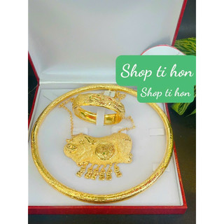Set bộ trang sức cưới cô dâu mạ vàng 24 cao cấp mẫu mới cực đẹp