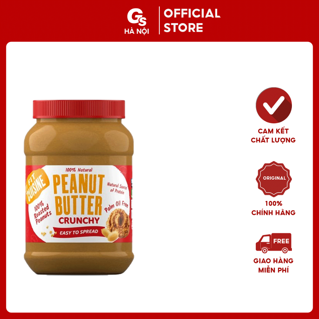 Bơ đậu phộng Fit Cuisine Peanut Butter nhập khẩu Anh - Gymstore giúp giảm cân, tăng cường sức khỏe tim mạch