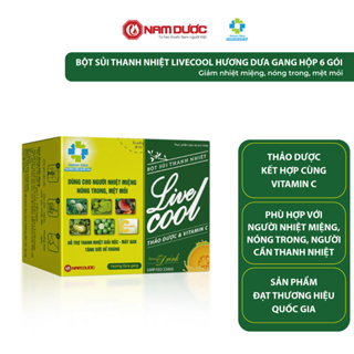 Bột sủi thanh nhiệt Livecool Nam Dược hương dưa gang hộp 6 gói x7g hỗ trợ