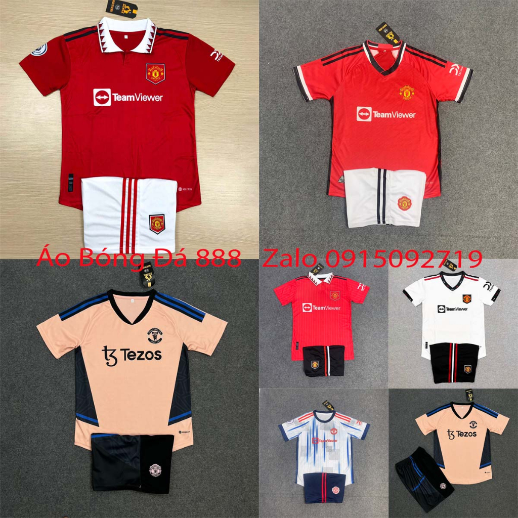 Bộ Quần Áo Đá Banh Mu, Áo Bóng Đá CLB Manchester United - Mẫu Trẻ Em - Vải Mè Cao Cấp