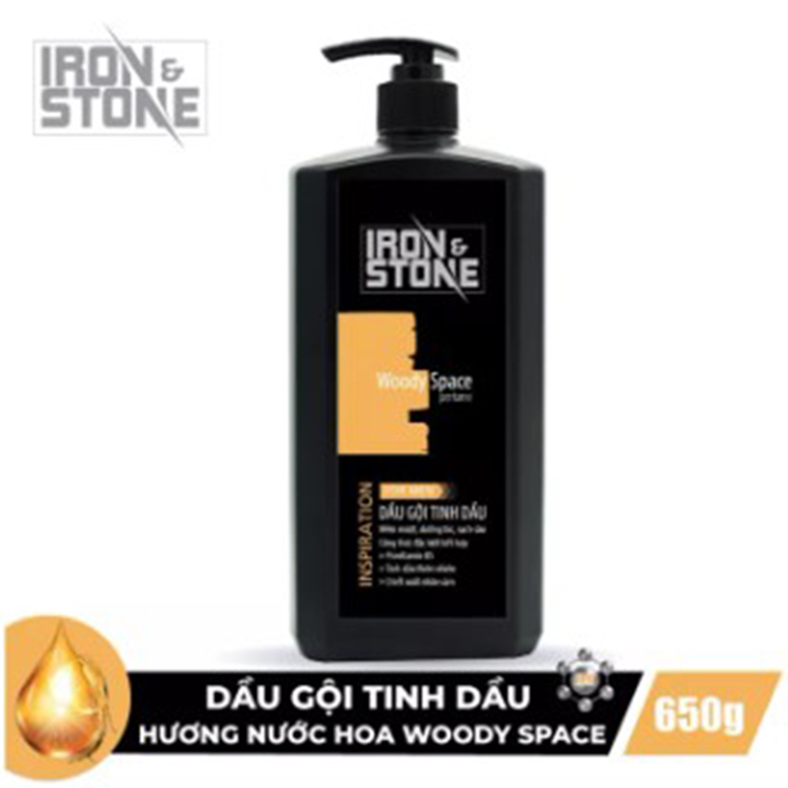 Dầu gội đầu tinh dầu IRON&STONE Inspiration hương Woody Space dành cho nam dung tích 180g/650g