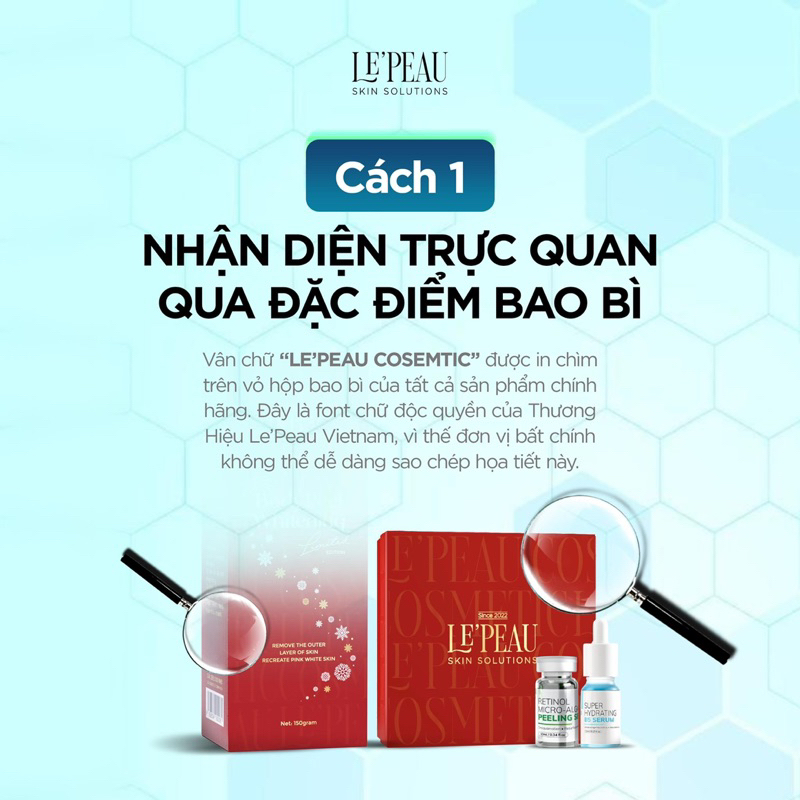 Peel da vi tảo retinol Le Peau 10ml, serum tái tạo da sinh học, Tặng B5 - LEPEAU VIETNAM