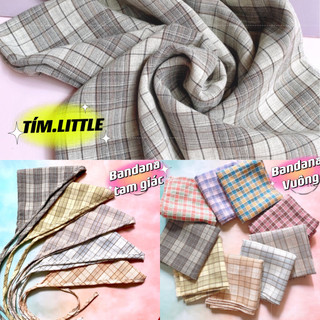 [Tím.Little]{Ảnh thật} KHĂN BANDANA TURBAN ĐA NĂNG, CỘT TÓC ĐEO CỔ ĐEO TAY, CARO