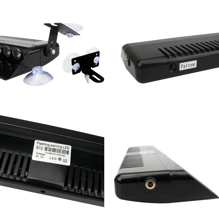 Đèn police chớp xanh đỏ, gắn kính lái cho xe cảnh sát, xe ưu tiên, cảnh báo khẩn cấp S12 12 Led 12V - FLASHING KING