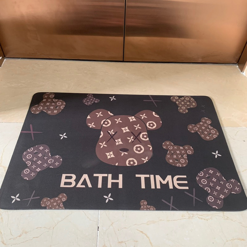 Thảm lau chân HÀNG CAO CẤP thảm chùi chân silicon siêu thấm nước hoạ tiết Thương Hiệu sang trọng - CH117