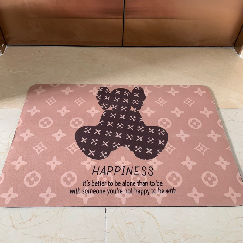 Thảm lau chân HÀNG CAO CẤP thảm chùi chân silicon siêu thấm nước hoạ tiết Thương Hiệu sang trọng - CH117