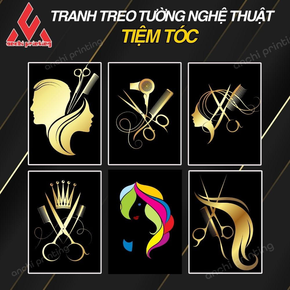 Tranh treo tường, tranh dán tường bồi FOMEX dày 5mm,tranh nghệ thuật cho tiệm tóc, hair salon - ANCHI PRINTING
