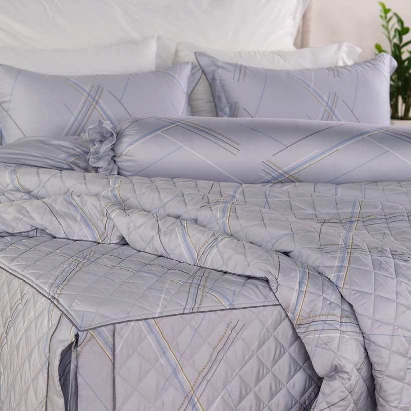 Bộ ga gối drap giường 4 món Forever Velina V16 100% Tencel mềm mịn cao cấp hoạ tiết thanh lịch