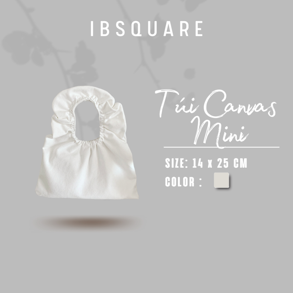 Túi Canvas Túi xách Mini túi vải bố Túi xách tay đựng điện thoại mỹ phẩm phối bèo dễ thương TN5 - IBSQUARE