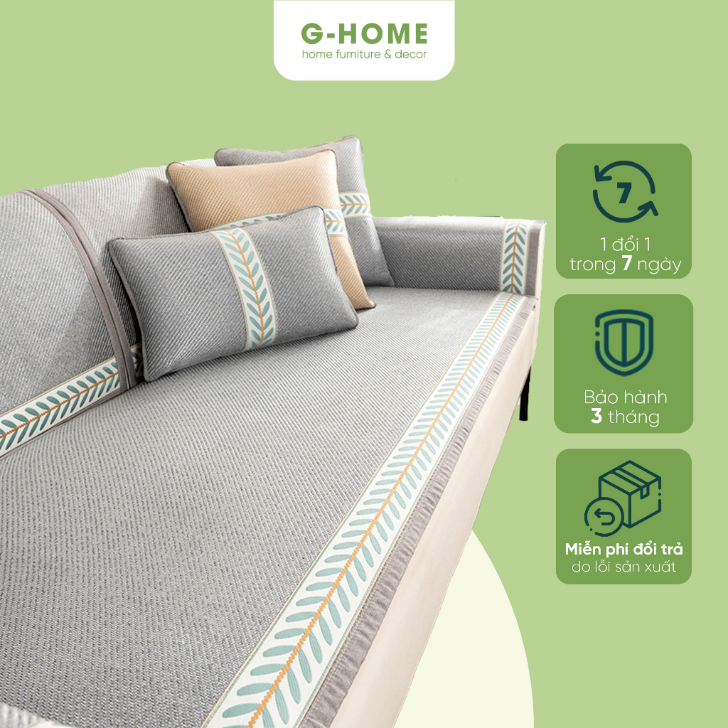 Ga mây đan trải ghế sofa mùa hè Ghome sợi đan mềm mịn may bo chắc chắn GAMAY