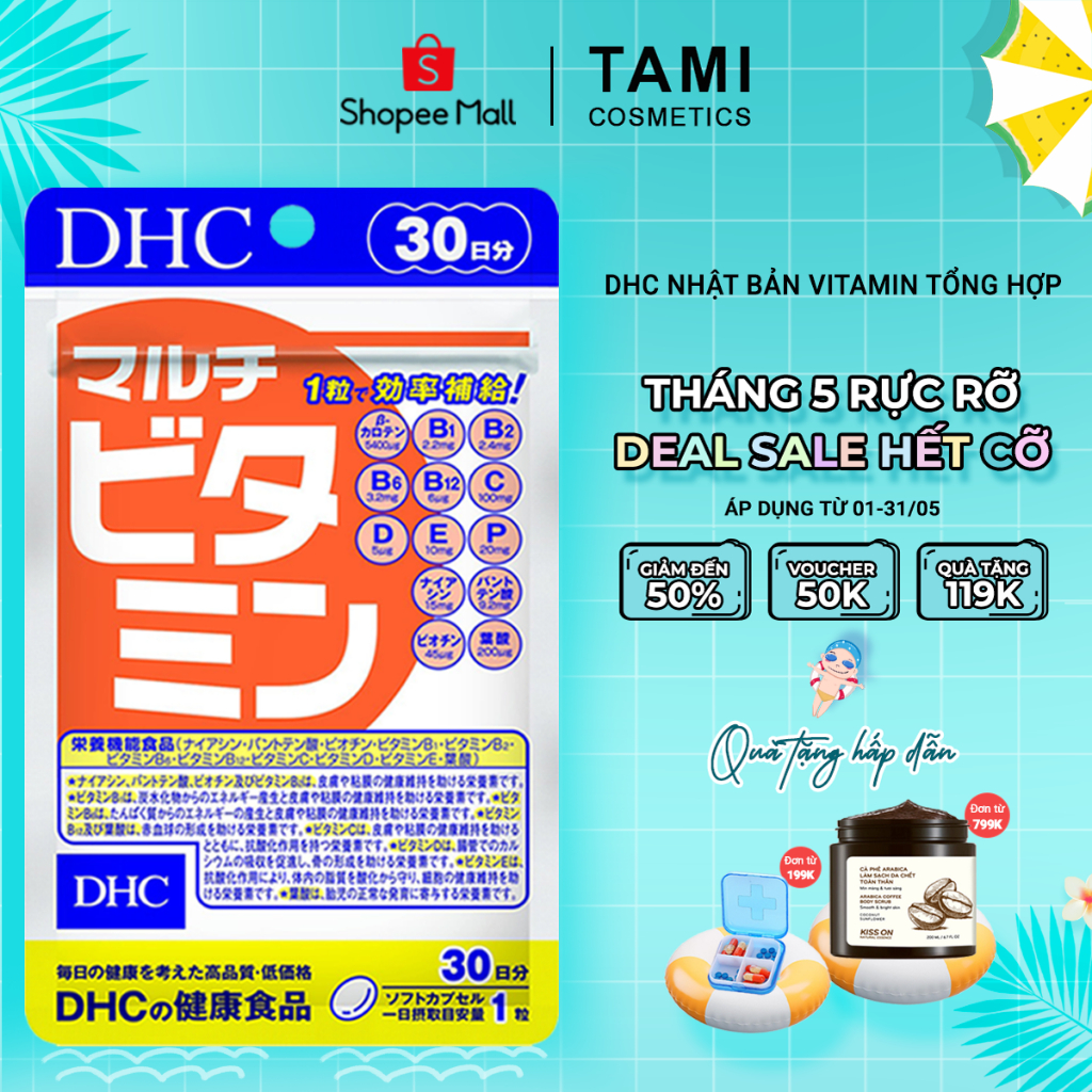 Viên uống Vitamin tổng hợp DHC Nhật Bản bổ sung 12 vitamin thiết yếu thực phẩm chức năng gói 30 ngày TM-DHC-MUL30