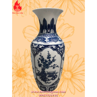 Lọ Lộc Bình Tứ cảnh chuẩn Gốm sứ Bát Tràng