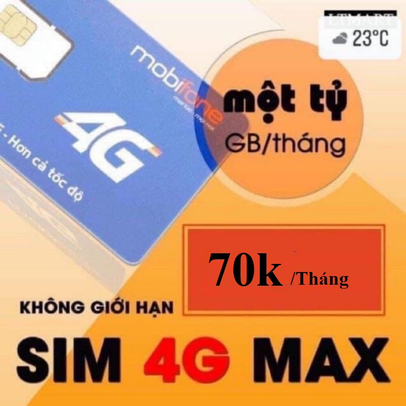Sim 1 Tỷ GB/tháng, có sẵn tháng đầu