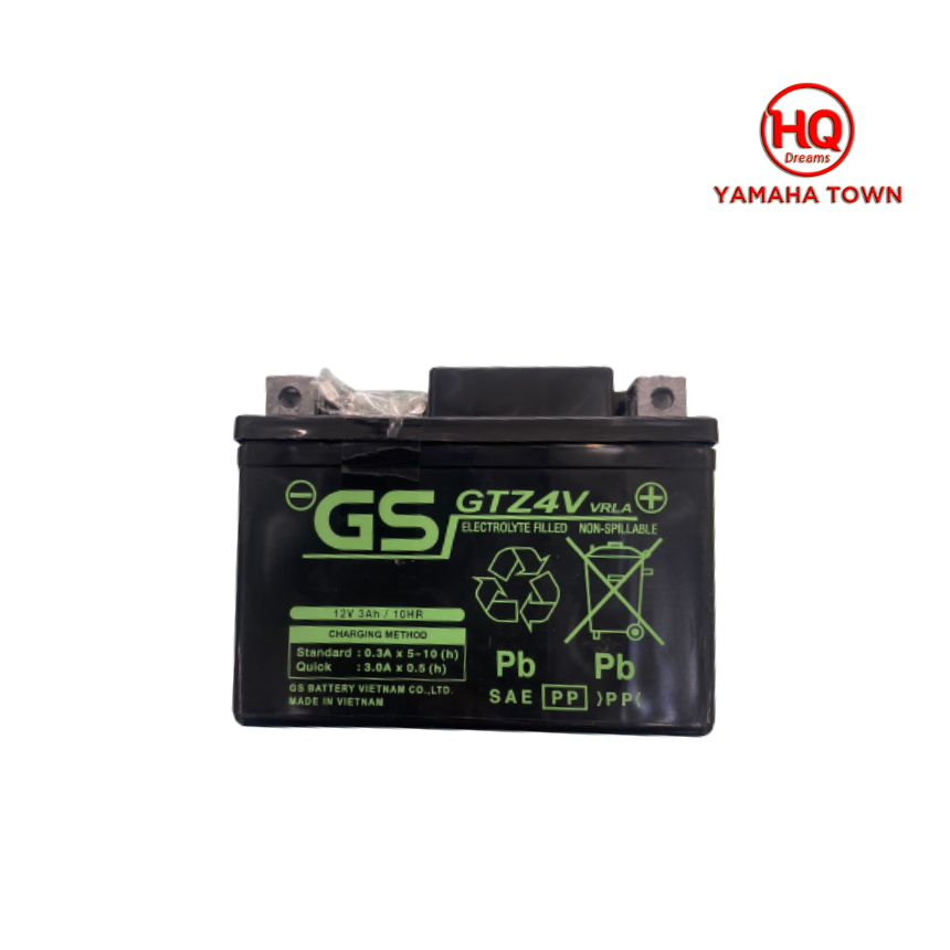 Ắc quy khô GS GTS4 12v dùng cho xe Exciter 150, Sirius, Jupiter, Janus, Grande, Freego, Acruzo- chính hãng Yamaha