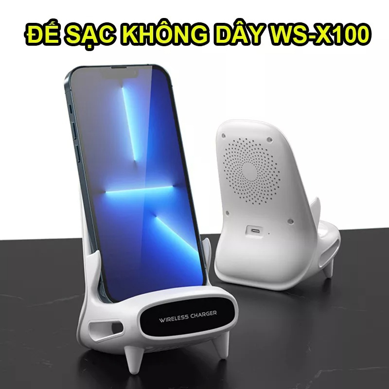 Đế sạc không dây kèm giá đỡ điện thoại thế hệ mới-3 in 1 Hổ trợ sạc nhanh 15W, Bảo hành 12 tháng