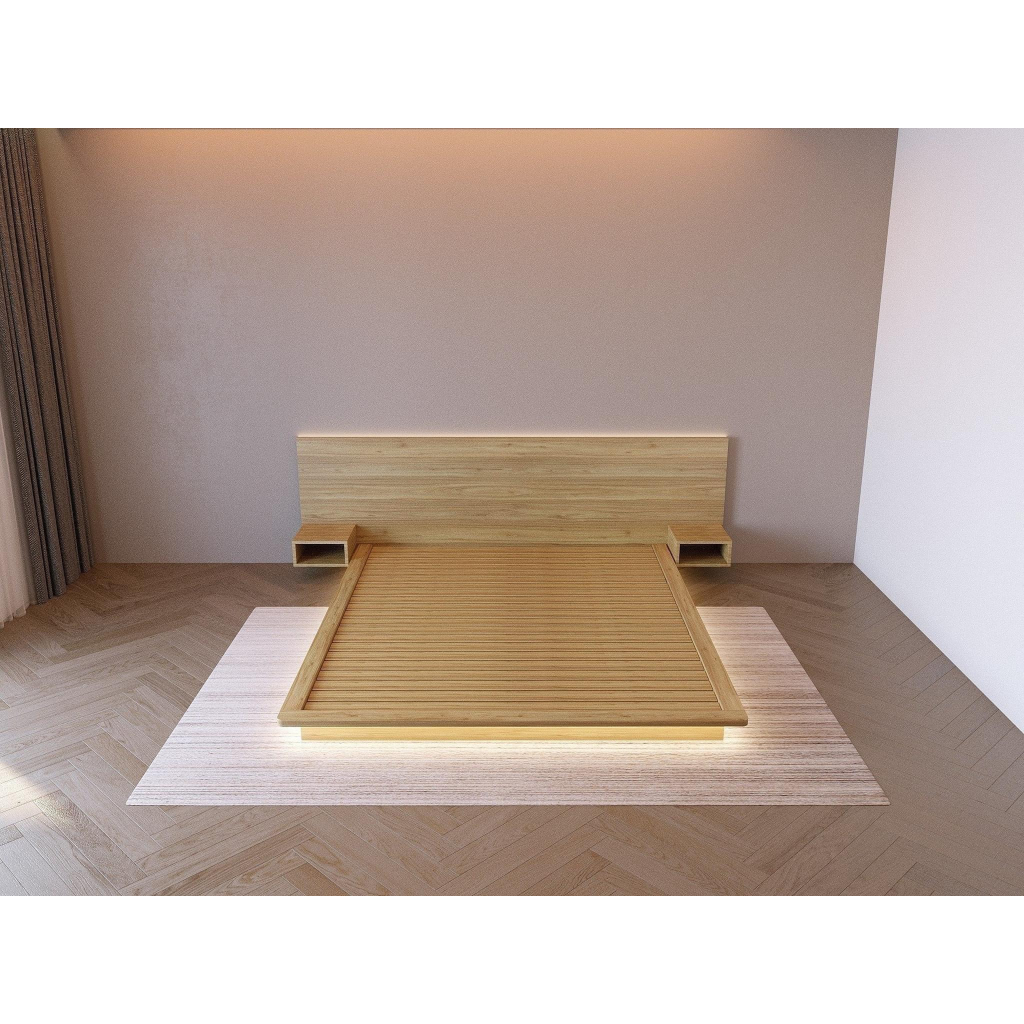 Giường ngủ/giường pallet gỗ thông - màu tự nhiên (M1)