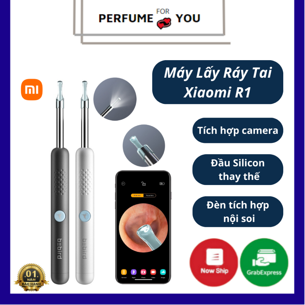 Bộ lấy ráy tai Xiaomi Bebird R1, tích hợp máy nội soi, camera 4.5mm kết nối với điện thoại, truyền ảnh nhanh, an toàn