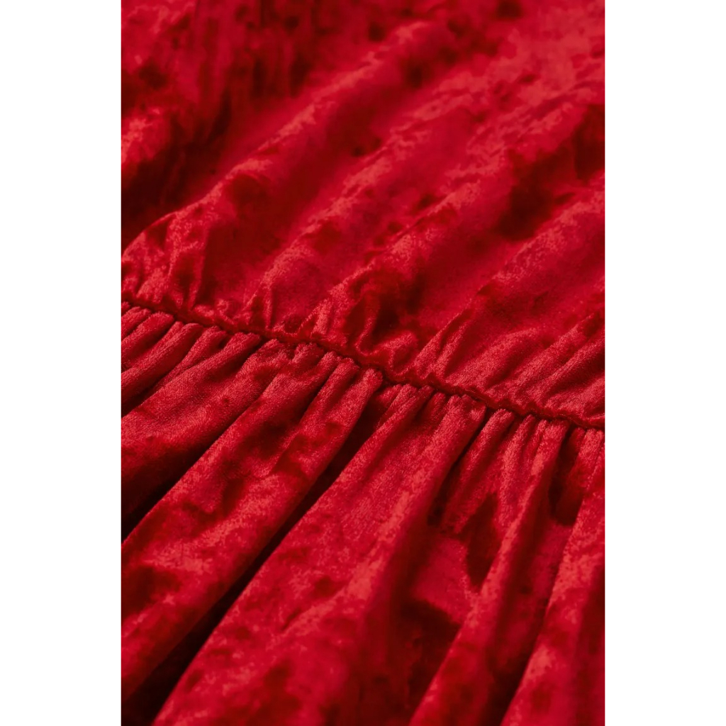 Váy nhung đỏ HM H&M sz 5-6y_hàng chính hãng authentic