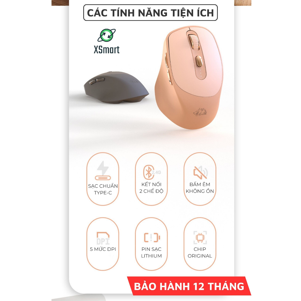 Chuột Không Dây Máy Tính Bluetooth X7 Wireless Pin Sạc Kết Nối 2 Chế Độ Cho Mọi Thiết Bị Máy Tính, Laptop | BigBuy360 - bigbuy360.vn