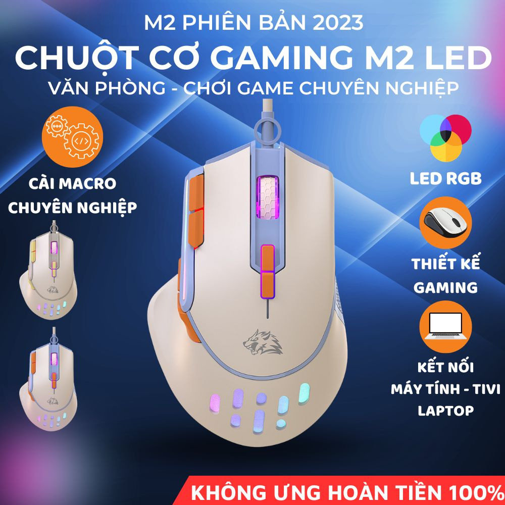 Chuột Cơ Máy Tính Gaming M2 Led RGB Thiết Kế Cực Ngầu Cài Macro Chuyên Nghiệp Chơi Game Mọi Chế Độ | BigBuy360 - bigbuy360.vn