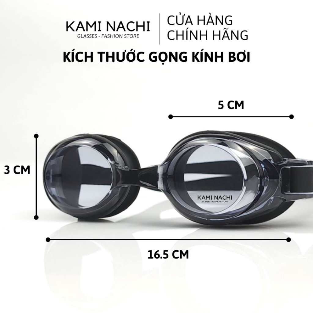 Kính bơi cận cho người lớn nam nữ có độ từ 1.5 độ đến 8.0 độ chính hãng KAMI NACHI - Mắt kính bơi cận thị chống bám hơi