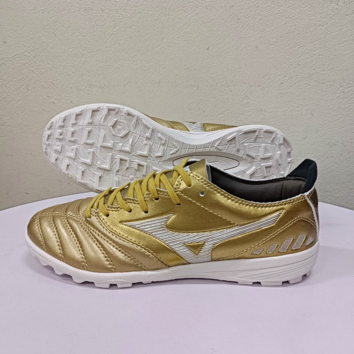 Giày đá bóng sân cỏ nhân tạo Mizuno Neo 3 Trắng Vàng Đồng TF