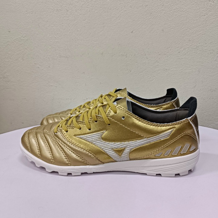 Giày đá bóng sân cỏ nhân tạo Mizuno Neo 3 Trắng Vàng Đồng TF