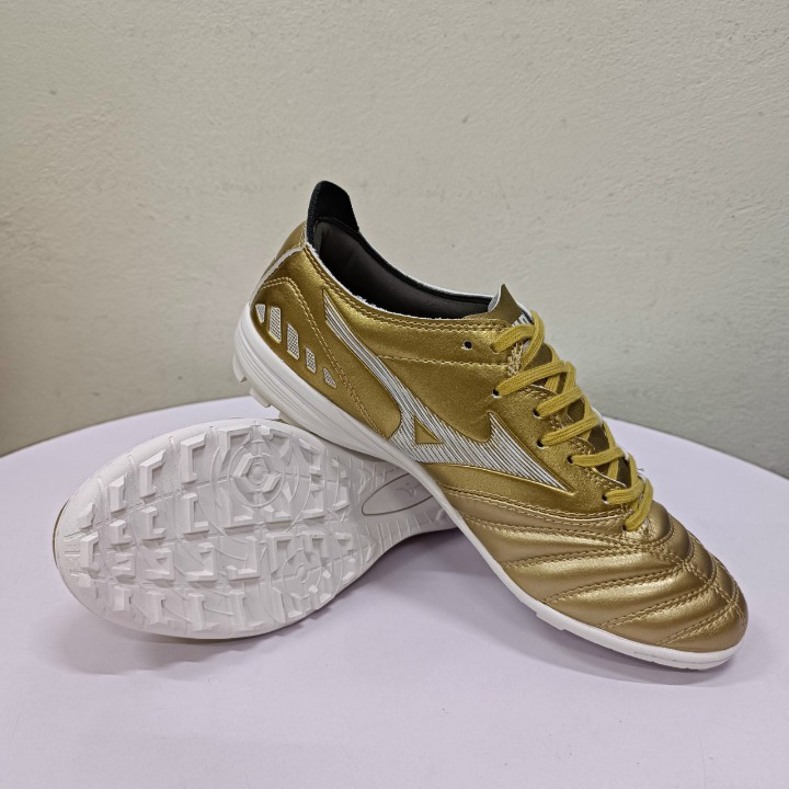 Giày đá bóng sân cỏ nhân tạo Mizuno Neo 3 Trắng Vàng Đồng TF