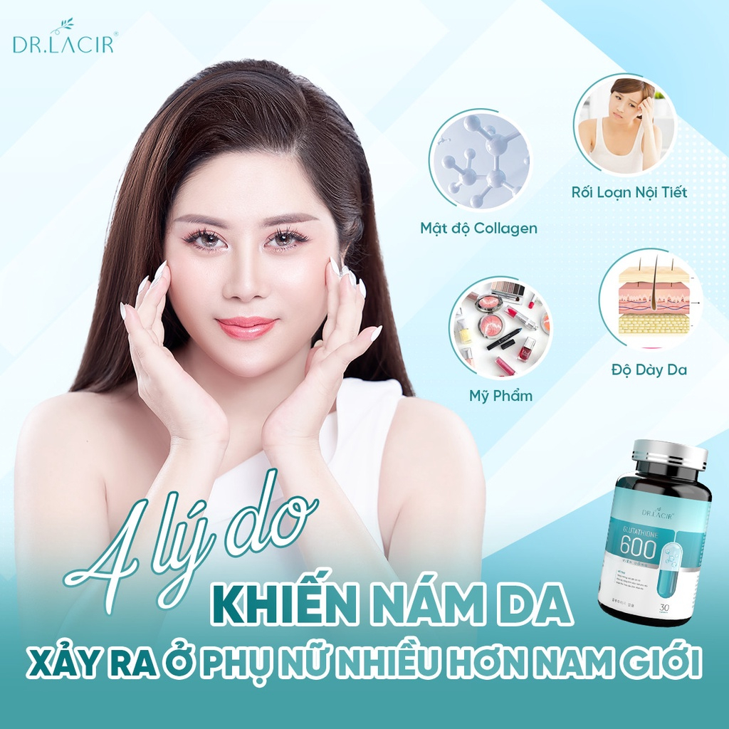Viên Uống Nám Trắng Da Glutathione 600 Dr Lacir Hạn Chế Lão Hoá Da