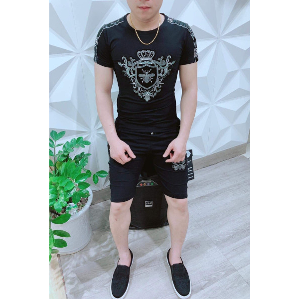 Bộ quần áo nam bộ thun cộc tay mặc nhà chất liệu thun lạnh mềm mịn co dãn - BH04