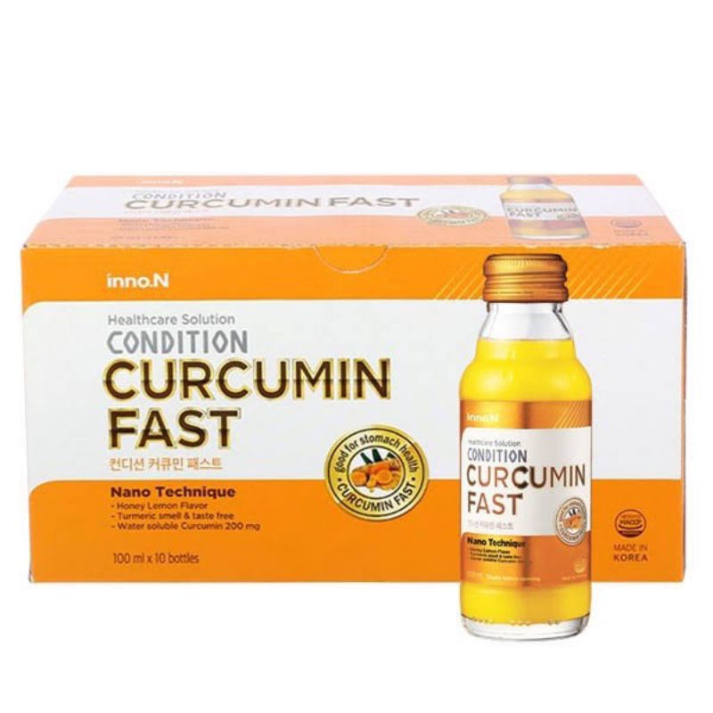 Nước Uống Tinh Nghệ Hỗ Trợ Dạ Dày Curcumin Condition Fast Inno N (c/100ml)- (hộp/10ch)