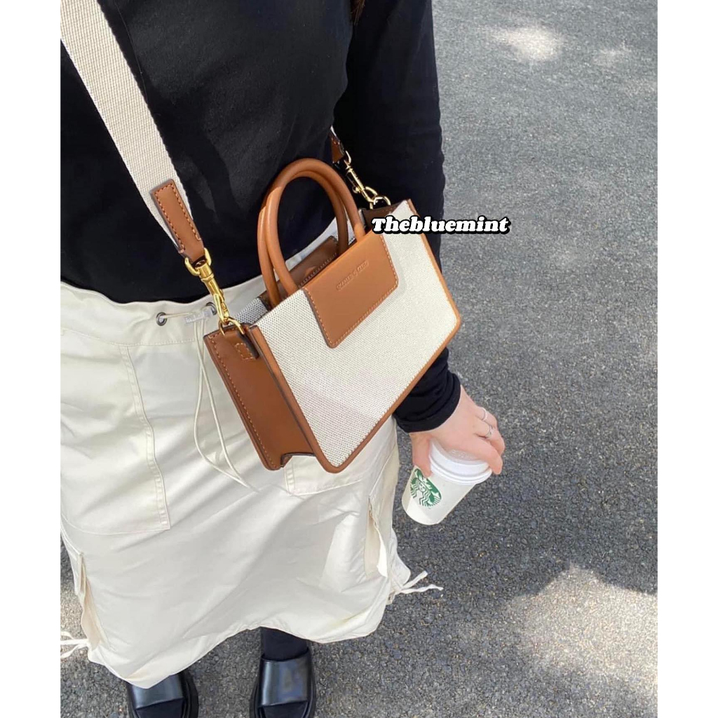 Túi đeo chéo/túi cầm tay Canvas nâu-Astra Canvas Tote CnK