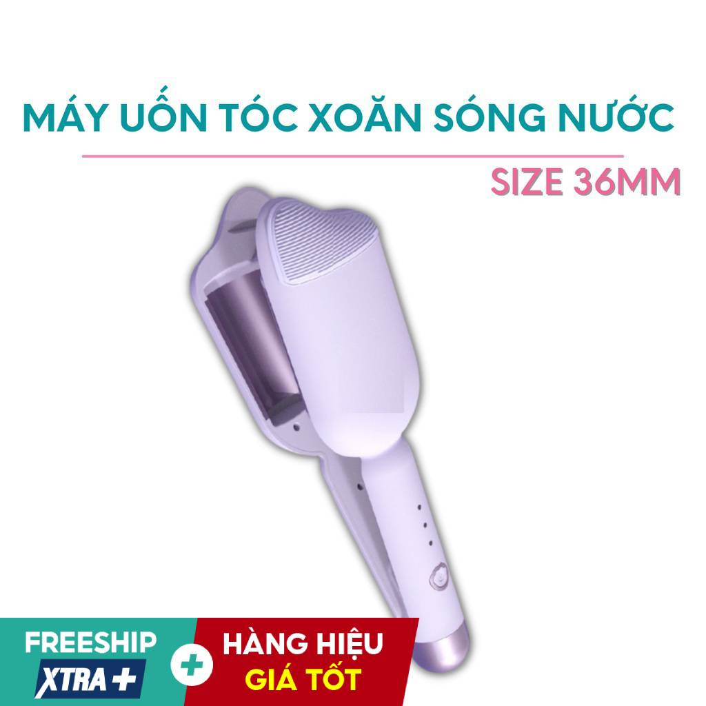 Máy làm tóc uốn xoăn sóng nước 36mm Máy bấm tóc gợn sóng dập xoăn nước lượn sóng 2 trục 3 mức chỉnh nhiệt
