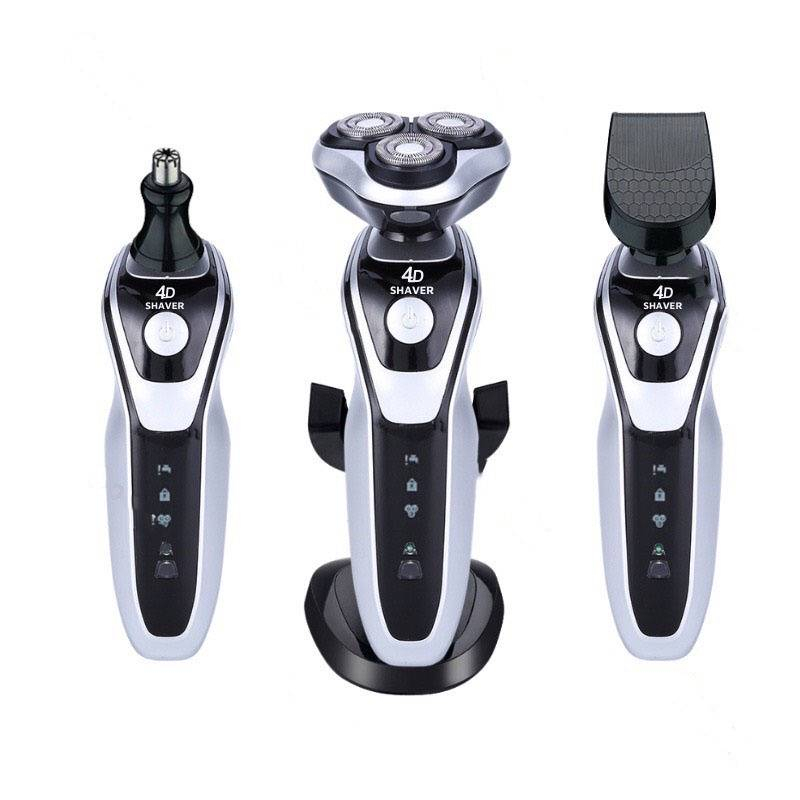 Máy cạo râu Rayco 4dShaver cầm tay cao cấp , Máy cạo râu khô đa năng mini 3 lưỡi kép cạo êm chống nước IPX7