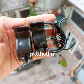 Kẹp tóc 3 răng màu đen/màu nhám/màu bóng (1 cái)